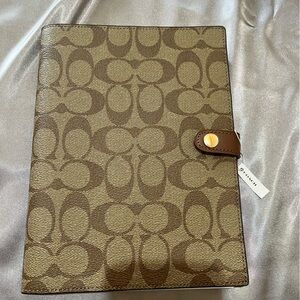Coach Brown Signature Notebook Cover